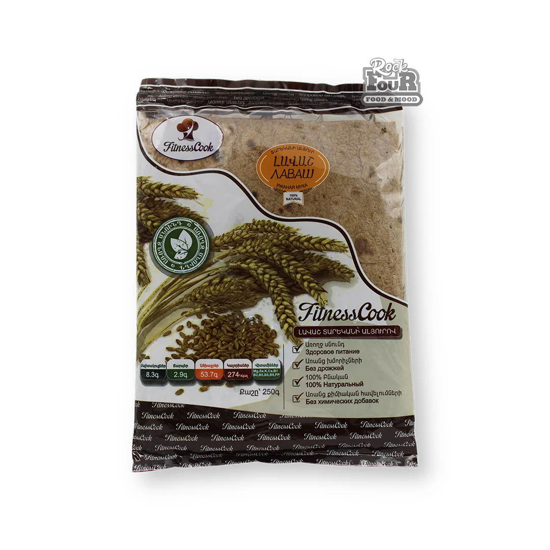 Լավաշ «FitnessCook» տարեկանի ալյուրով 250գ